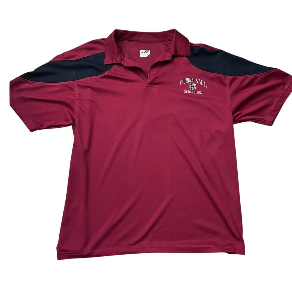 Florida State Seminoles NCAA burgundy polyester J. America polo shirt Size Large